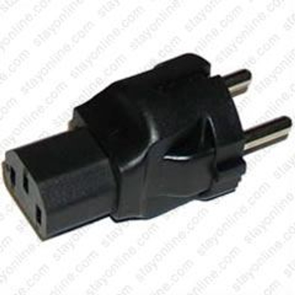 Schuko CEE7/7 Male Plug to IEC320 C13 Connector - Block Plug Adapter