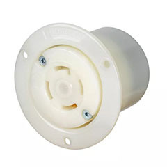 HUBBELL HBL2726 AC Flanged Outlet NEMA L15-30 Female White - Edge Series