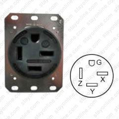 HUBBELL HBL8460A AC Receptacle NEMA 15-60 Female Black 250 Volt 60 Amp