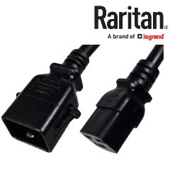 Raritan SecureLock SLC20C19-5FT-6PK IEC320 C20 Male Plug to C19 Connector 1.5 meters / 5 feet 20A/250V 12/3 SJT Black - 6 Pack Locking Power Cords