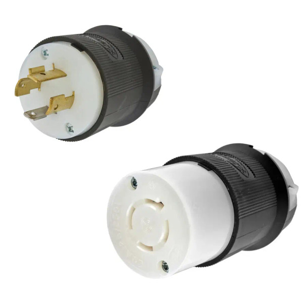NEMA L14-20 Male Plug to L14-20 Connector 18.0 meters / 60 feet 18A/250V 12/4 SOOW Black - Power Extension Cord