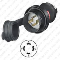 HUBBELL HBL2431SW AC Plug NEMA L16-20 Male Black Watertight