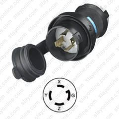 HUBBELL HBL2721SW AC Plug NEMA L15-30 Male Black Watertight