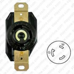 HUBBELL HBL2610 AC Receptacle NEMA L5-30 Female Black 125 Volt 30 Amp