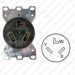 HUBBELL HBL9350 AC Receptacle NEMA 10-30 Female Black 125/250 Volt 30 Amp