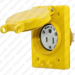 HUBBELL HBL60W47H AC Receptacle NEMA 5-15 Female Yellow Watertight