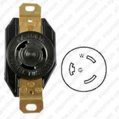 HUBBELL HBL3720 AC Receptacle NEMA L24-20 Female Black 347 Volt 20 Amp