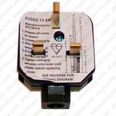 AC Male Power Plug United Kingdom BS1363 13 Amp 250 Volt Black Down Angle Entry