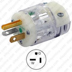 HUBBELL HBL8315CT AC Plug NEMA 5-20 Male HG Clear