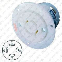 HUBBELL HBL2416 AC Flanged Outlet NEMA L14-20 Female White