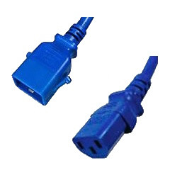 IEC320 C20 Male Plug to C13 Connector P-Lock 3.0 meters / 10 feet 15A/250V 14/3 SJT Blue- Locking Power Cord