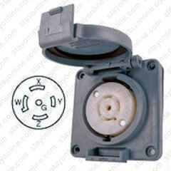 HUBBELL HBL2510SW AC Receptacle NEMA L21-20 Female Gray