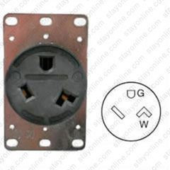 HUBBELL HBL9315 AC Receptacle NEMA 7-30 Female Black 277 Volt 30 Amp