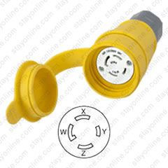 HUBBELL HBL29W78 AC Connector NEMA L18-30 Female Yellow Watertight
