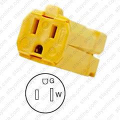HUBBELL HBL5969VY AC Connector NEMA 5-15 Female Valise Yellow