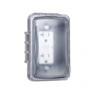 1-Gang Weatherproof Flip Cover, Horizontal/Vertical, Flat,16-in-1, Clear