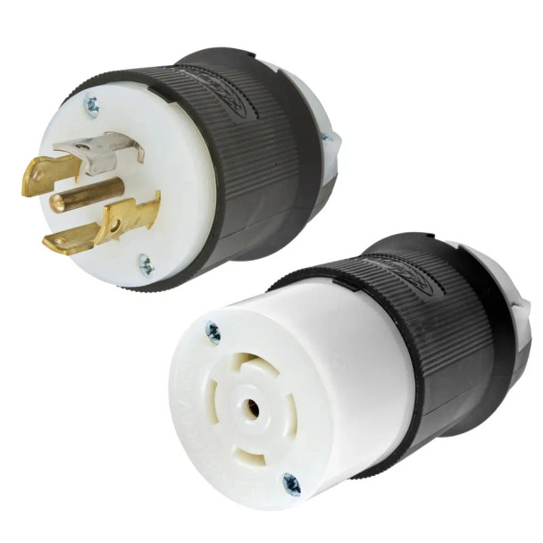 NEMA L21-30 Male Plug to L21-30 Connector 7.6 meters / 25 feet 30A/208V 8/5 SOOW Black - Power Extension Cord