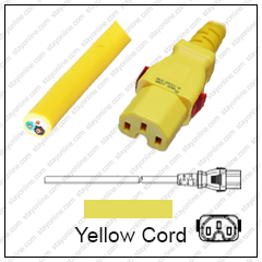 Cord Blunt/C15 WS-Lock Yellow 2.0m/6.5' 15A/250V 14/3 SJT