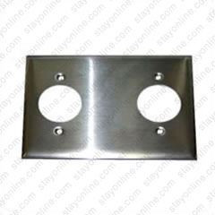 HUBBELL SS320 Wall Plate AC 3 Gang 2 Twist Lock 20/30 Amp Stainless Steel