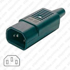 AC Plug IEC 60320 C14 15 Amp Male Straight Entry UL