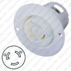 HUBBELL HBL4715C AC Flanged Outlet NEMA L5-15 Female White