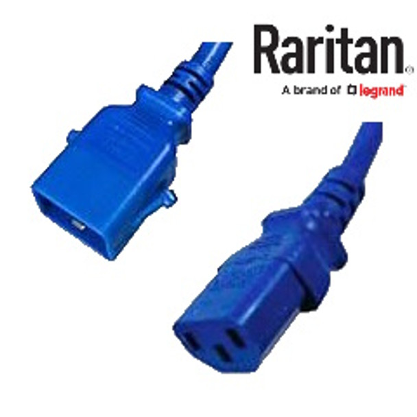 Raritan SecureLock SLC20C13-5FTK2-6PK IEC320 C20 Male Plug to C13 Connector 1.5 meters / 5 feet 15A/250V 14/3 SJT Blue - 6 Pack Locking Power Cords