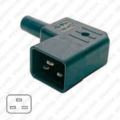 AC Plug IEC 60320 C20 16 Amp Male Right Angle Entry VDE