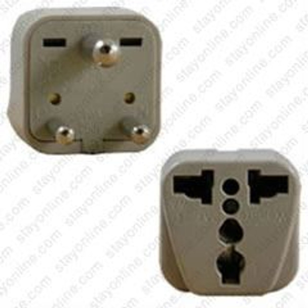 South Africa SANS164-3 Male Plug to Multi Country Connector - Block Plug Adapter