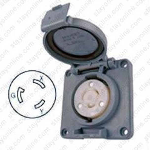 HUBBELL HBL2320SW AC Receptacle NEMA L6-20 Female Gray