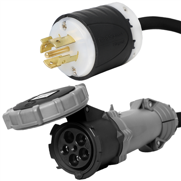 Iron Box IBX-2765 NEMA L23-20P to 520C5W Pin and Sleeve Connector | American Cable Assemblies