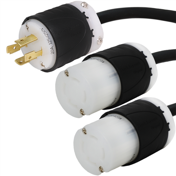 Iron Box IBX-79541-10 L14-20P to 2x L14-30R Splitter Power Cords | American Cable Assemblies