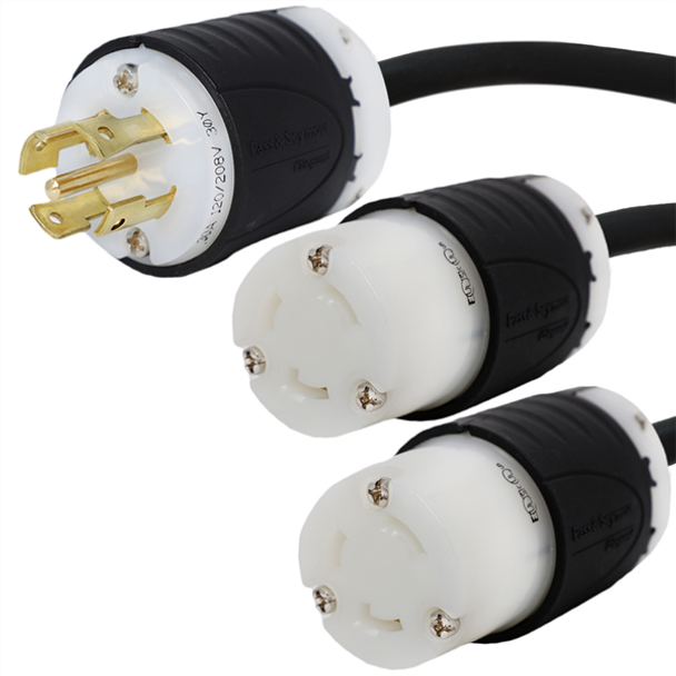 Iron Box IBX-2142-10 L21-30P to 2x L5-30R Splitter Power Cords | American Cable Assemblies