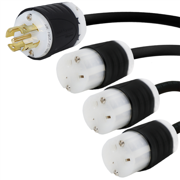 Iron Box IBX-2131-10 L21-30P to 3x 6-20R Splitter Power Cords | American Cable Assemblies