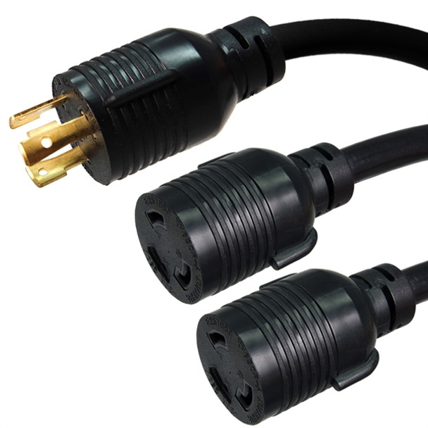 Iron Box IBX-580110-12 L5-30P to 2 x L5-30R Splitter Power Cords | American Cable Assemblies