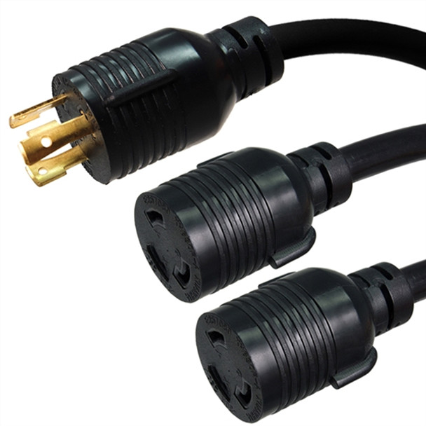 Iron Box IBX-580310 L6-30P to 2 x L6-30R Splitter Power Cords | American Cable Assemblies