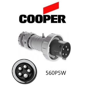 Iron Box AH560P5W Cooper 560P5W Plug   60A, 600V 4-Pole / 5-Wire, IEC60309 | American Cable Assemblies