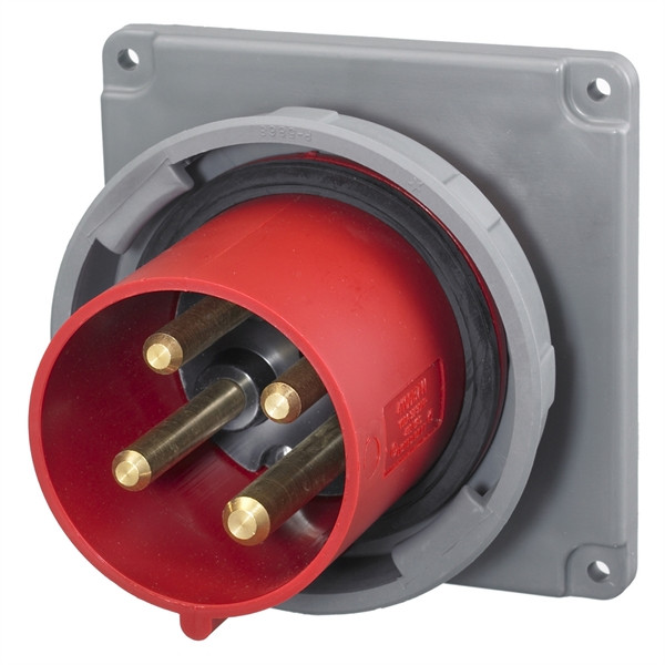 Iron Box HBL4100B7W Hubbell HBL4100B7W Pin and Sleeve Flanged Inlet Rated for 100A/3Ø 480V | American Cable Assemblies