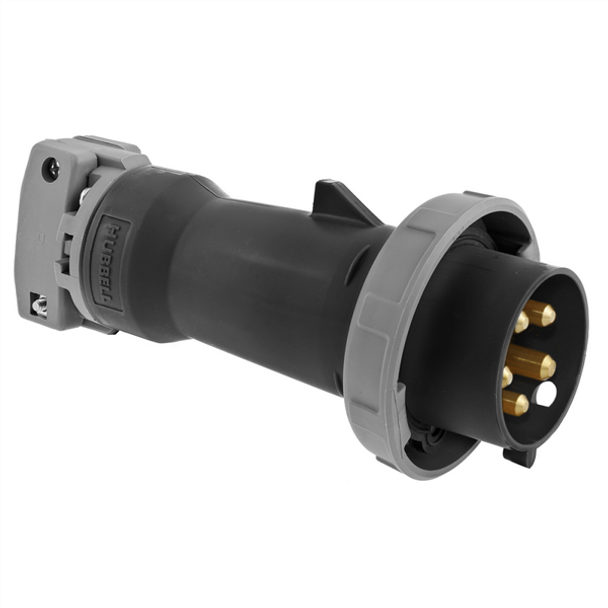 Iron Box HBL530P5W Hubbell HBL530P5W 30A, 347-600V, 4-Pole Pin and Sleeve Plug | American Cable Assemblies