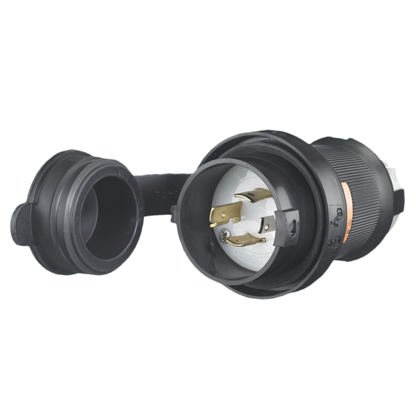 Iron Box HBL2411SW Hubbell HBL2411SW L14-20P Twist-Lock® Shrouded Watertight Plug, 20A, 125/250V | American Cable Assemblies