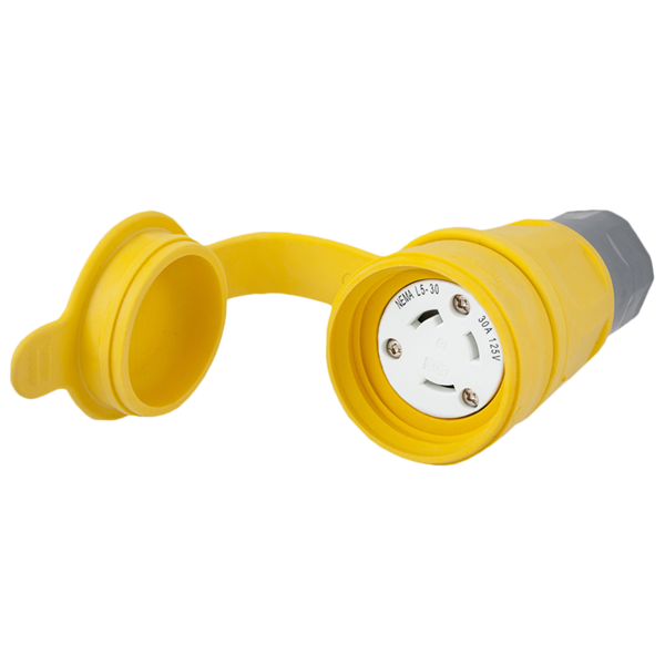 Iron Box HBL29W47 Hubbell HBL29W47 L5-30R Twist-Lock® Watertight Connector, 30A, 125V | American Cable Assemblies