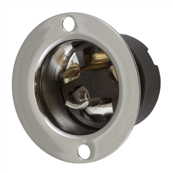 Iron Box HBL7467 Hubbell HBL7467 ML-1P Midget Twist-Lock® Flanged Inlet Rated for 15A, 125V | American Cable Assemblies