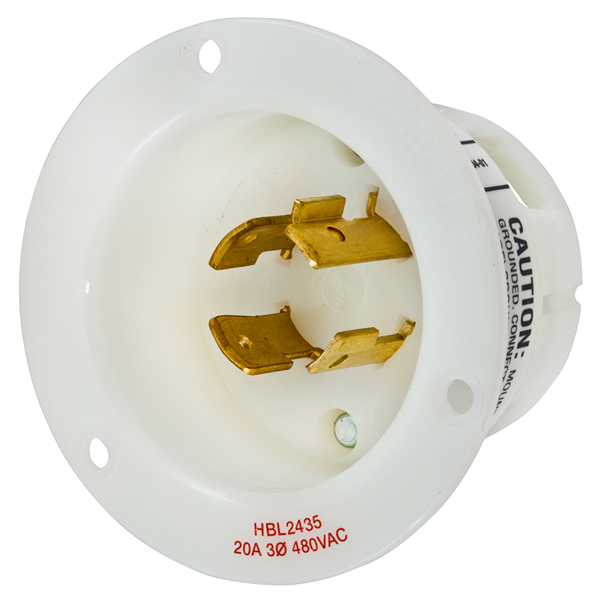 Iron Box HBL2435 Hubbell L16-20P Twist-Lock® Flanged Inlet Rated for 20A/3Ø 480V | American Cable Assemblies