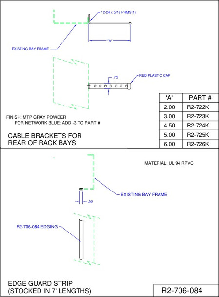 Moreng Telecom R2-725K-3 Cable Tie Bracket  W/ Cap | American Cable Assemblies