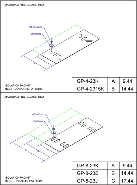 Moreng Telecom GP-4-23K Isolation Pad Kit 23 X 10 | American Cable Assemblies