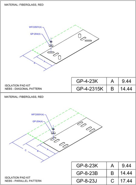 Moreng Telecom GP-8-23B Isolation Pad Kit 23 X 15 | American Cable Assemblies