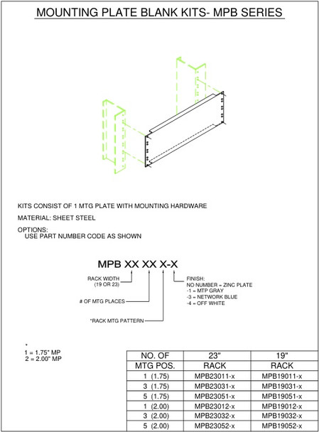 Moreng Telecom MPB19021-1 19"  Mpb Kit | American Cable Assemblies