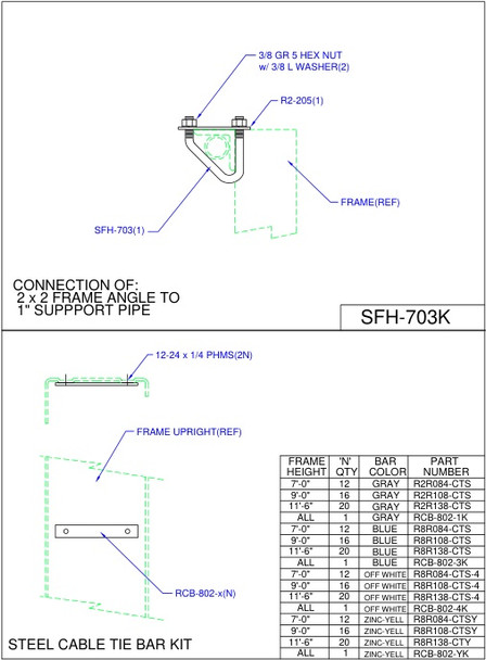 Moreng Telecom R2R084-CTS Steel Cable Tie Bar Kit | American Cable Assemblies