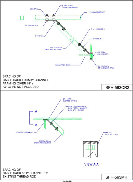 Moreng Telecom SFH-563CR2 Frmg/ Cr Bracing Brkt Kit | American Cable Assemblies