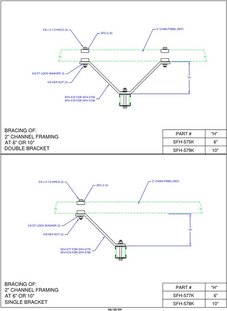 Moreng Telecom SFH-575K Frmg Brace Kit  (Frmg / Frmg) | American Cable Assemblies