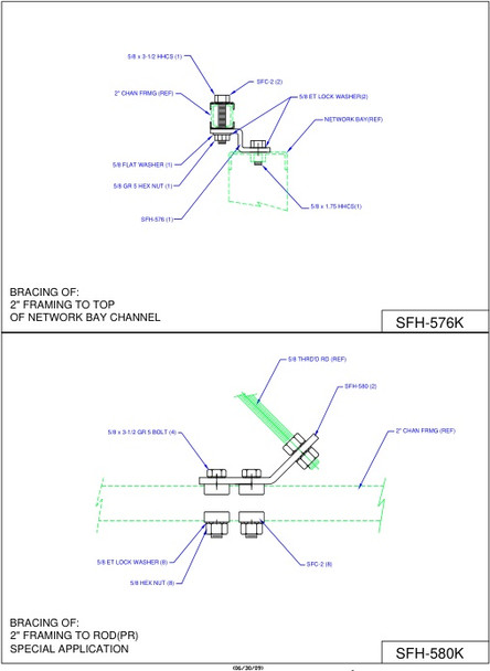 Moreng Telecom SFH-580K Frmg Brace Kit  (Thrd Rod / Frmg) | American Cable Assemblies